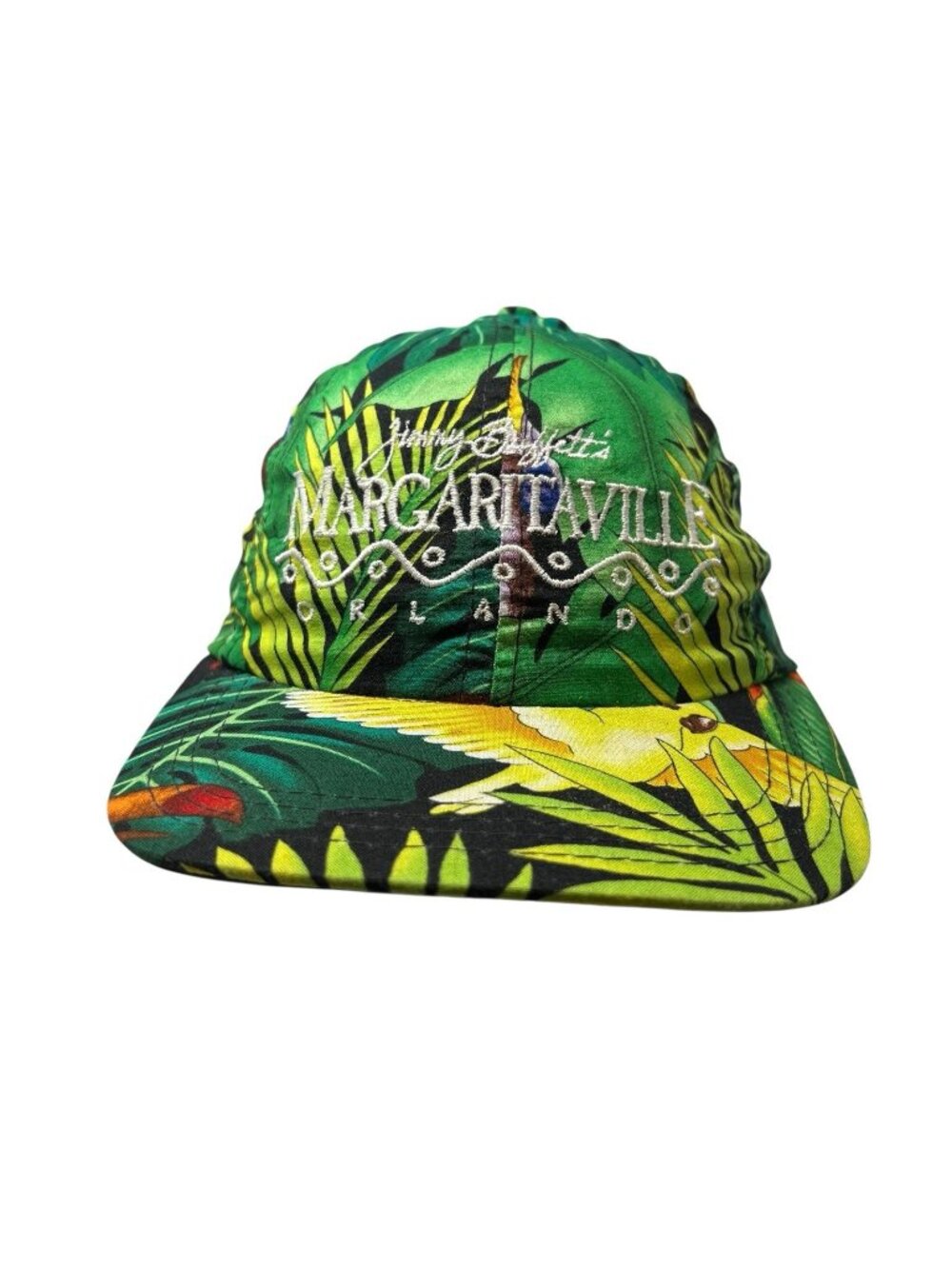 Jimmy Buffet Margaritaville Orlando Tropical Parrot Print Hat Cap Vintage Retro